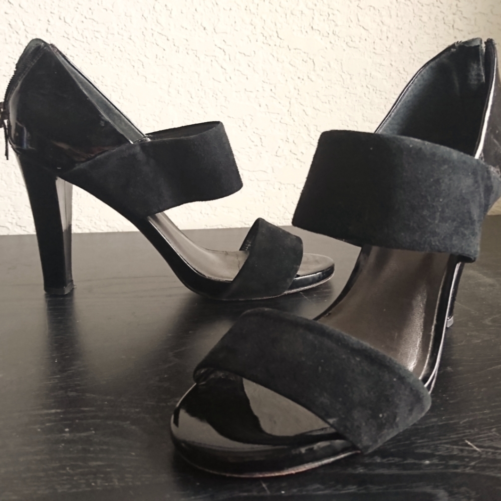 Talbots Black Suede Strappy high heels